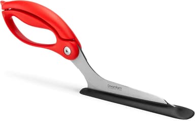 Dreamfarm Scizza 2-in-1 Pizza Scissors & Slice Server – Ergonomic Stainless Steel Cutter (Red)